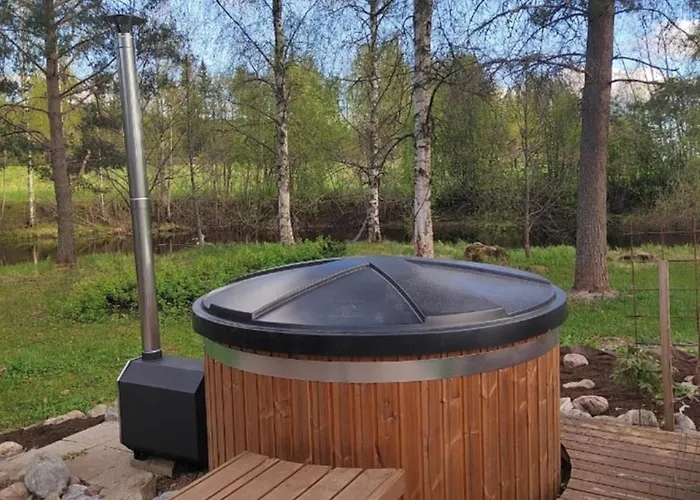 Riverside Sauna And Hot Tub Northern Lights Chalet Äänekoski