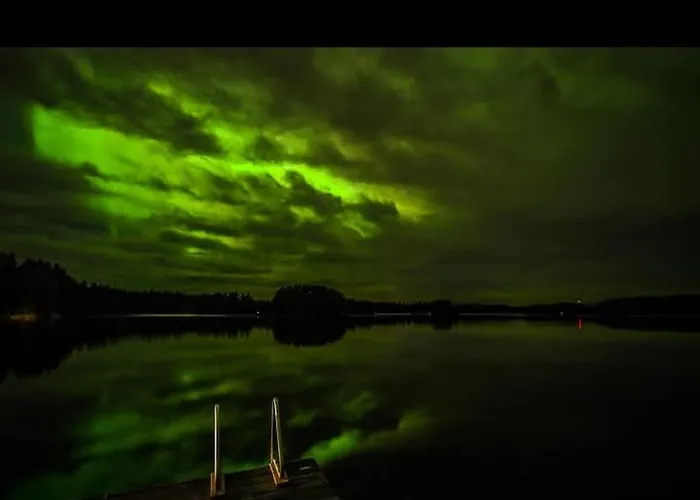 Riverside Cottage Aeaenekoski Sauna And Hot Tub Northern Lights